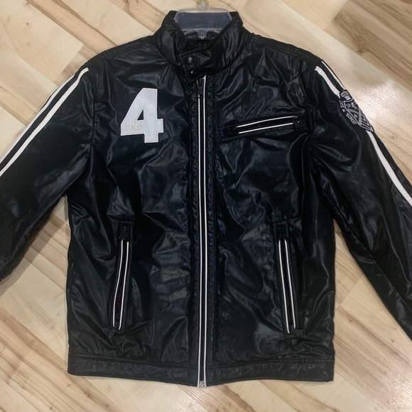 Express Men Black Striped Sports Jacket Sz S - Picture 2 of 5